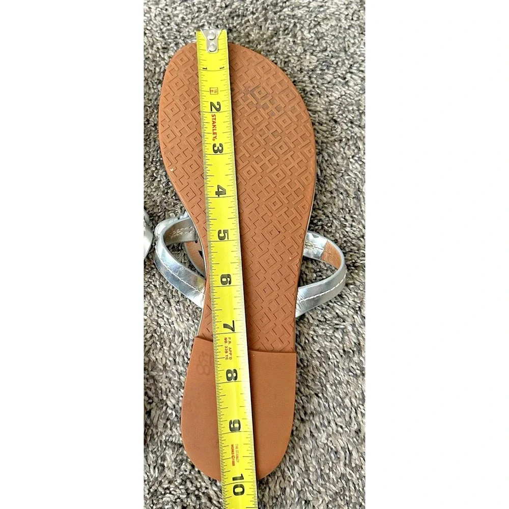 Tory Burch Miller Metallic Silver Leather Sandals - Approx size 7 (10" long) - Picture 14 of 14